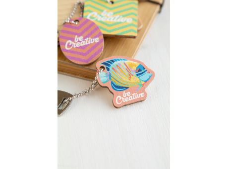 Schlüsselanhänger in Sonderform CreaFob Wood bedrucken