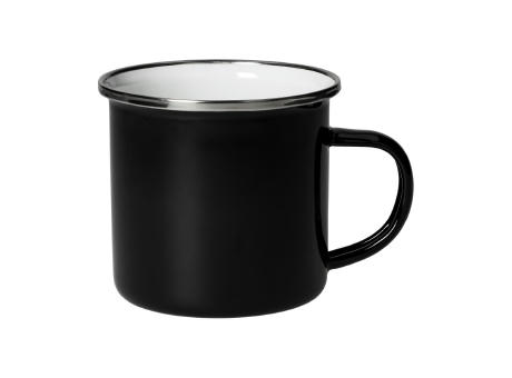 Emaille-Becher "Cozy", 300 ml, schwarz Werbeartikel