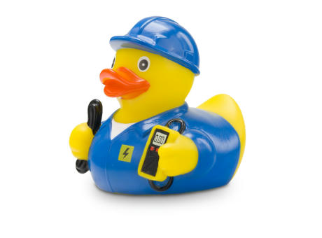 Product image Werbeente Erik Elektriker mit blauem Kittel Werbeartikel