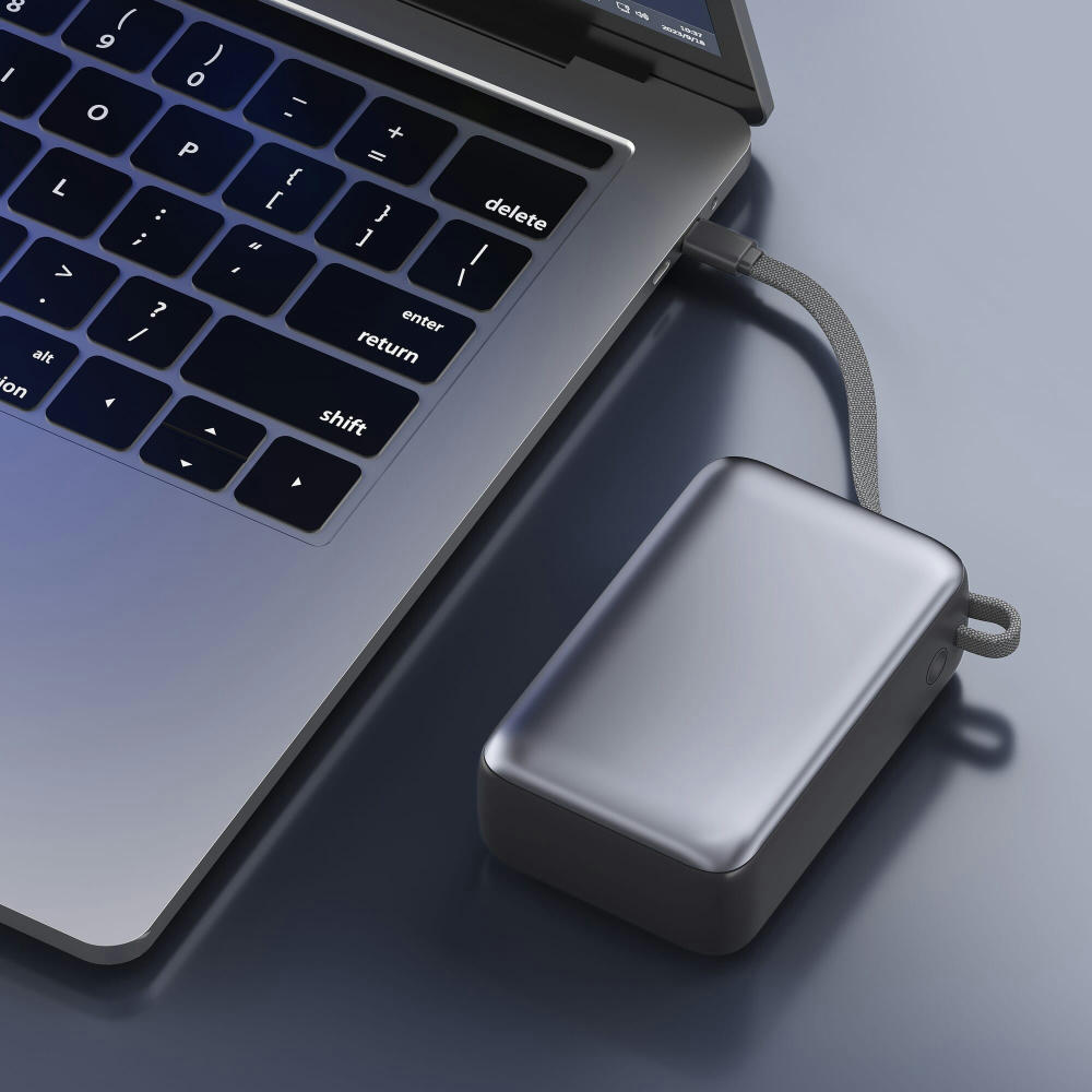 Nova Laptop 65W Powerbank mit integriertem USB-C-Kabel 30000 mAh Werbeartikel