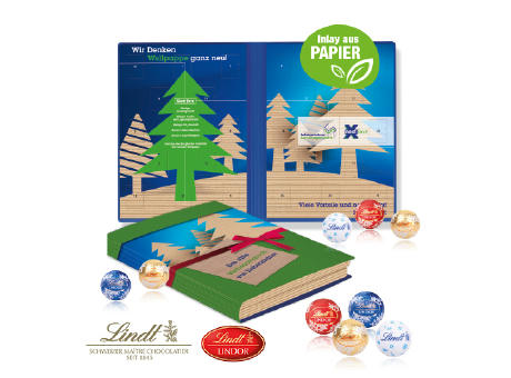 Product image Adventskalender Weihnachtsbuch mit Lindt Minis Werbeartikel