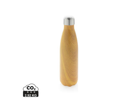 Product image Vakuumisolierte Stainless Steel Flasche mit Holzoptik Werbeartikel