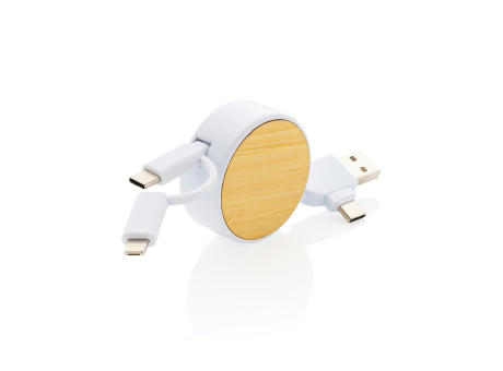 Ontario ausziehb. 6-in-1 Kabel aus RCS recyceltem Kunststoff Werbeartikel