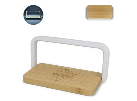 15-W-Wireless-Ladegerät mit dimmbarer LED-Lampe Werbeartikel