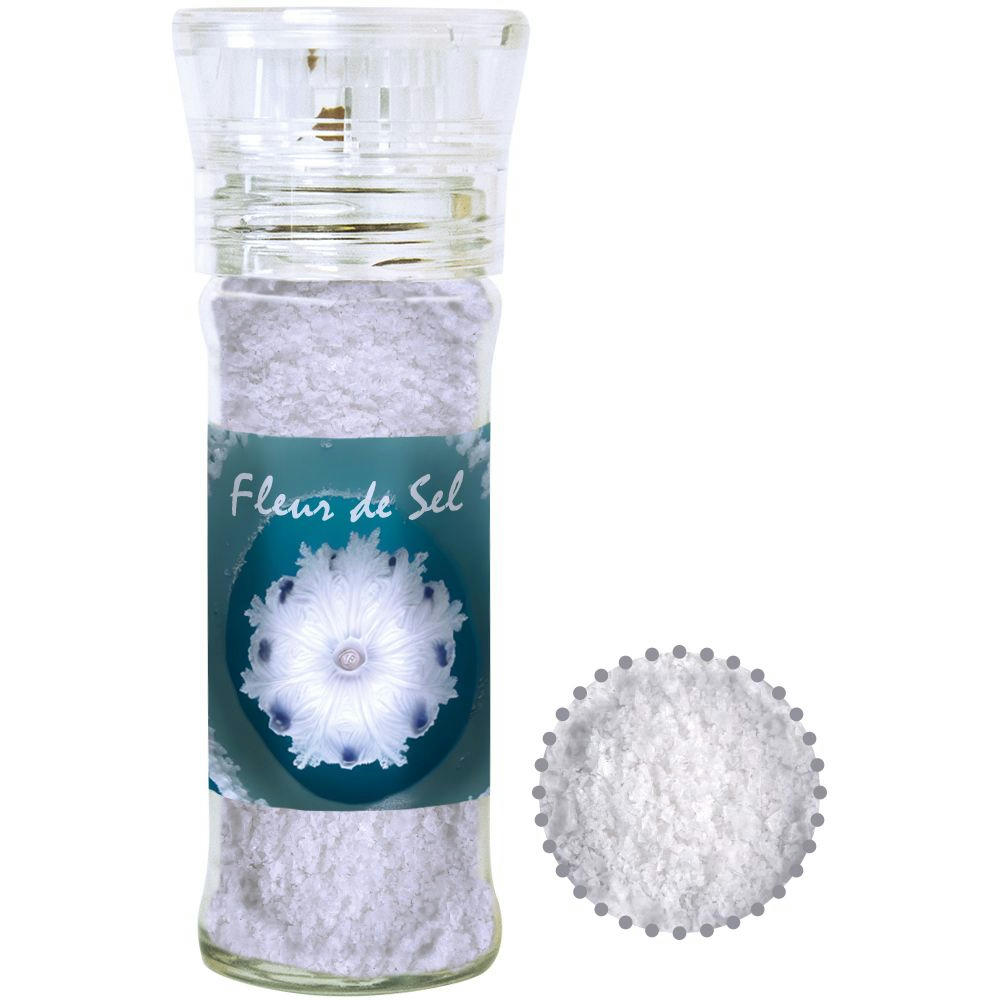 Product image Fleur de Sel, ca. 40g, transparente Gewürzmühle Werbeartikel