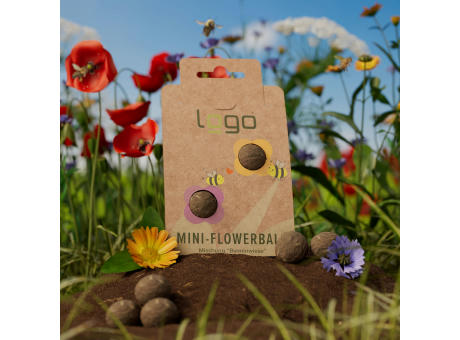 Mini-Seedbomb - Mini-Flower-Ball "Bienenwiese" - torffrei Werbeartikel