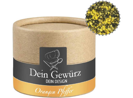 Product image Gewürzmischung Orangen-Pfeffer, ca. 40g, Kraftpapierdose Mini Werbeartikel