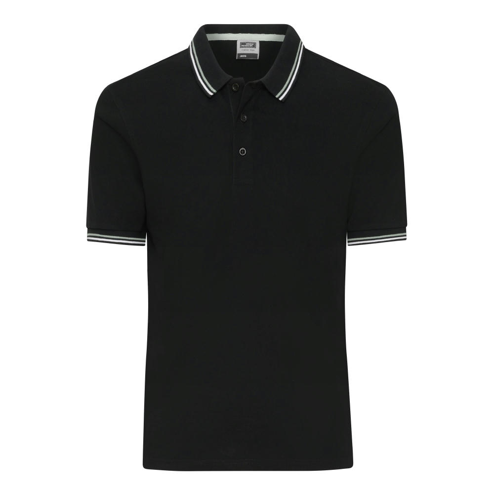 Men's Polo - Klassisches Polo mit Kontraststreifen an Kragen und Armbündchen in Piqué-Qualität Werbeartikel
