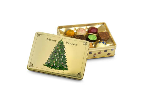 Geschenkartikel / Präsentartikel: Merry Praliné - Pralinendose mit 125 g  Werbeartikel