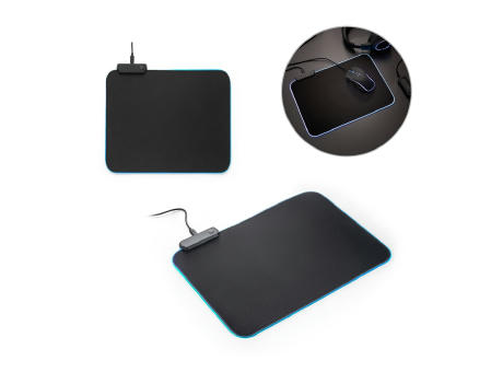 THORNE MOUSEPAD RGB. Gaming-Mauspad mit RGB-LED-Leuchten aus Polyester Werbeartikel