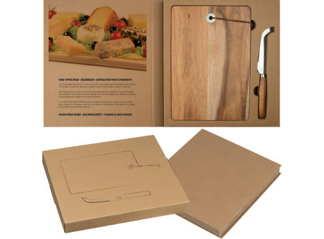 Product image Holzbrett mit Käsemesser Werbeartikel