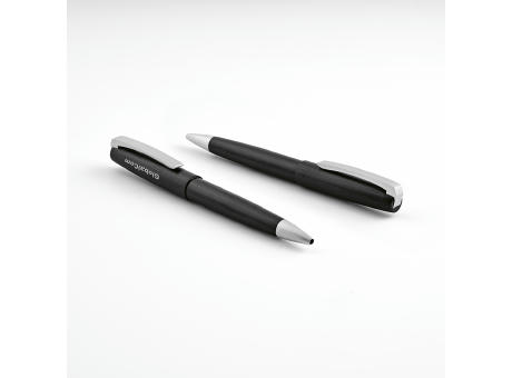 Hemingway Kugelschreiber recy. Aluminium Schwarz Mine bedrucken