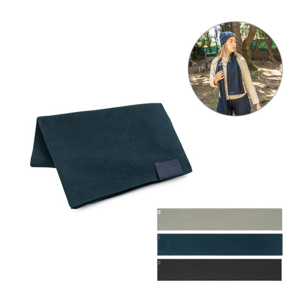 Product image SERENITY. Schal aus recyceltem Polyester (100 % rPET) mit Aufnäher zur individuellen Veredelung Werbeartikel