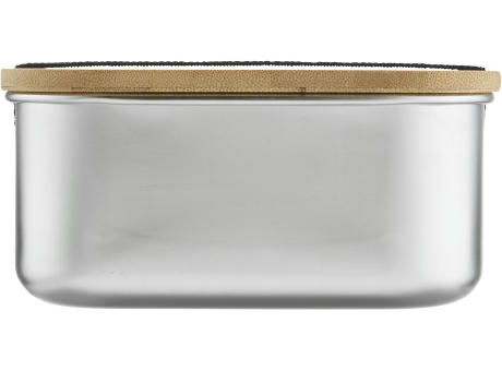 Lunchbox 1350 ml aus Edelstahl mit Bambus-Deckel Werbeartikel
