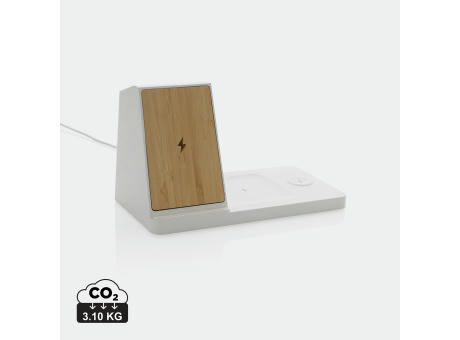 Product image Ontario 15W 3-in-1 Charger aus RCS rec. Kunststoff & Bambus Werbeartikel