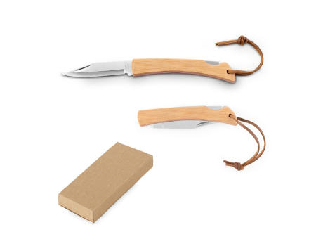 RANGER. Rasiermesser mit Klinge aus rostfreiem Stahl und Griff aus Bambus Werbeartikel