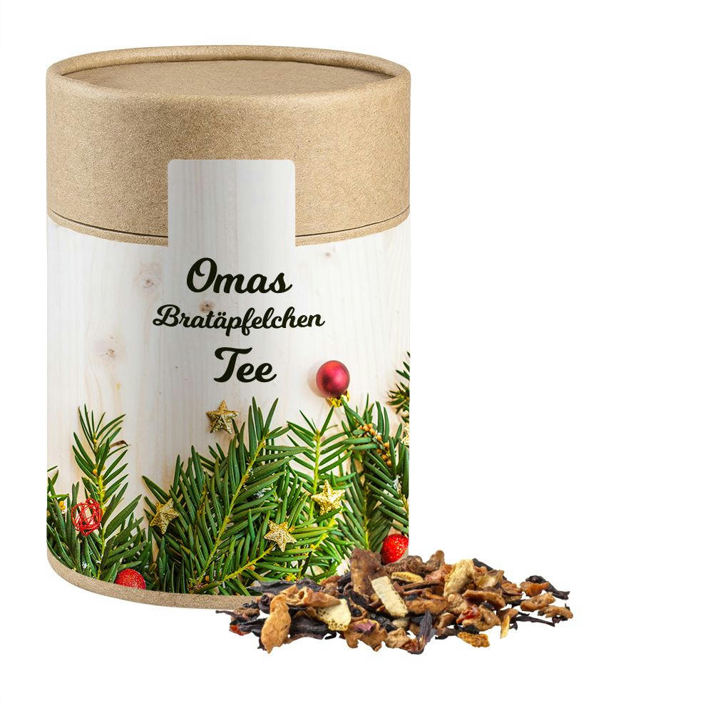 Product image Omas Bratäpfelchen Tee, ca. 140g, Kraftpapierdose Maxi Werbeartikel