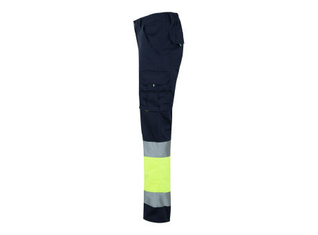 VL ZEUS. Zweifarbige Stretch-Hose mit mehreren Taschen (240 g/m²), aus Baumwolle (46 %), EME (38 %) und Polyester (16 %) Werbeartikel