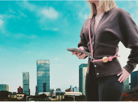 Smartphone-Lanyard 'Madrid', kaki RPET Werbeartikel