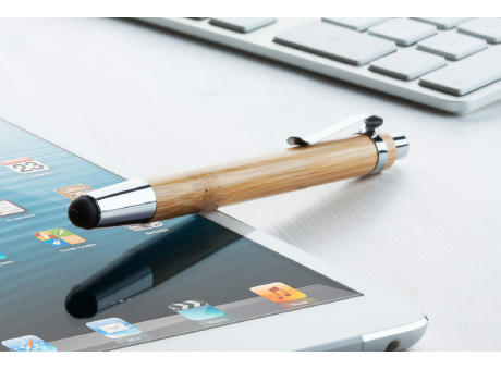 Touchpen mit Kugelschreiber aus Bambus Tashania bedrucken