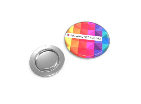 Pin Metal with magnet, Round bedrucken