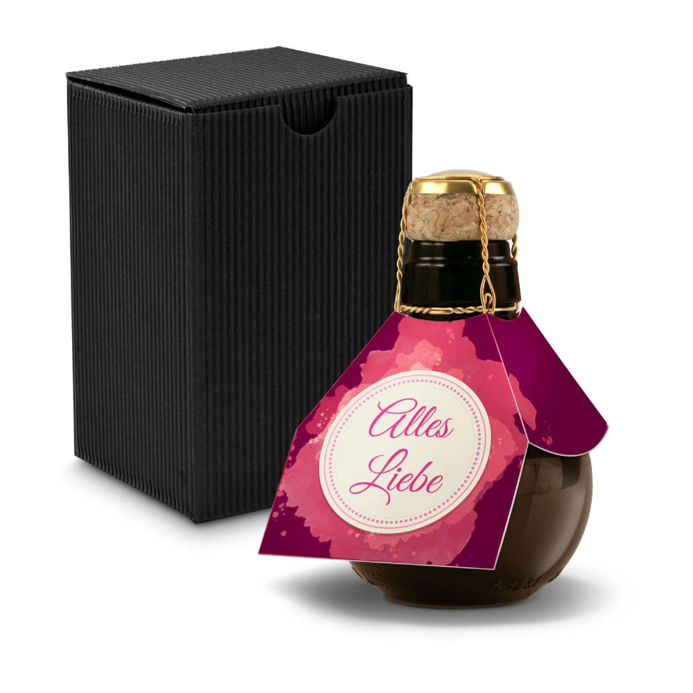 Product image Kleinste Sektflasche der Welt! Alles Liebe - Inklusive Geschenkkarton in Gelb, 125 ml Werbeartikel