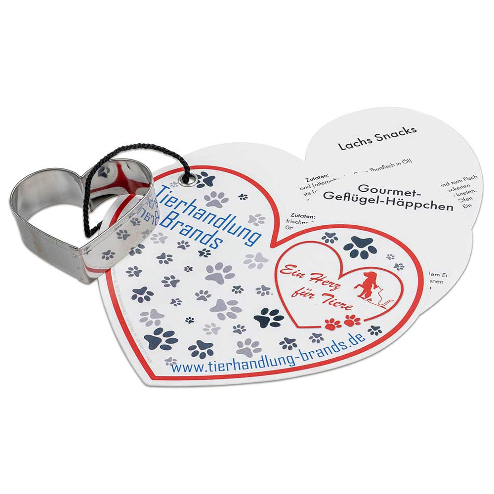 Product image Backförmchen mit Leckerli-Rezeptblock Herz Werbeartikel