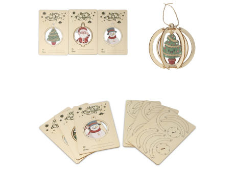 InSideOut Weihnachtsschmuck aus Holz 3er-Set Werbeartikel
