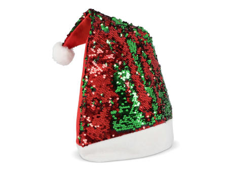 Zweifarbige Pailletten-Weihnachtsmütze Werbeartikel