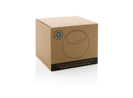 5W Lautsprecher aus RCS rPlastik/PET & Bambus Werbeartikel