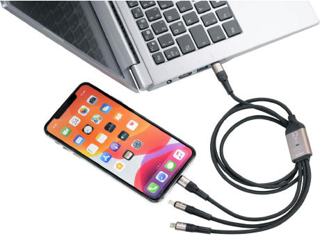 TROIKA Schnellladekabel TROIKA DREIZACK PRO Werbeartikel