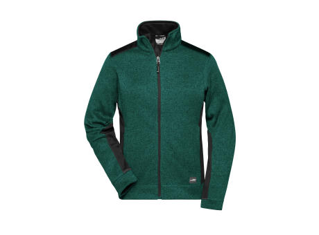 Ladies' Knitted Workwear Fleece Jacket - STRONG - - Pflegeleichte Strickfleece Jacke im Materialmix Werbeartikel