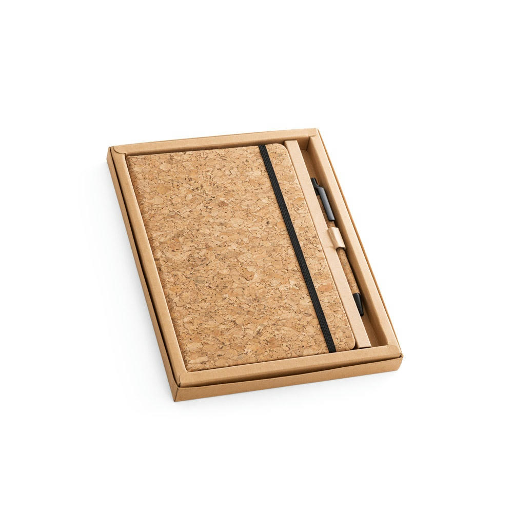 Product image FREUD. A5 Notizblock und Kugelschreiberset aus Kork Werbeartikel
