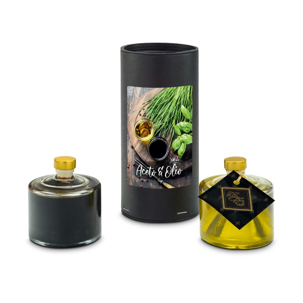 Geschenkset / Präsenteset: Ginger & Fred, Essig & Öl Stapelflasche (je 100 ml) Werbeartikel