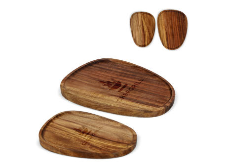 InSideOut 2er-Pack Holztabletts in Bioform Werbeartikel