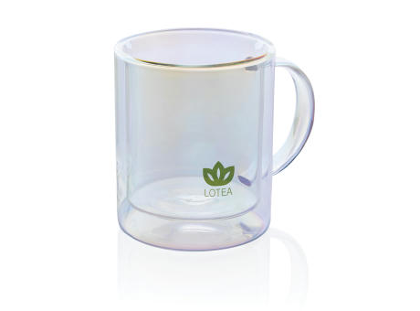 Doppelwandiger Deluxe-Becher aus galvanisiertem Glas bedrucken