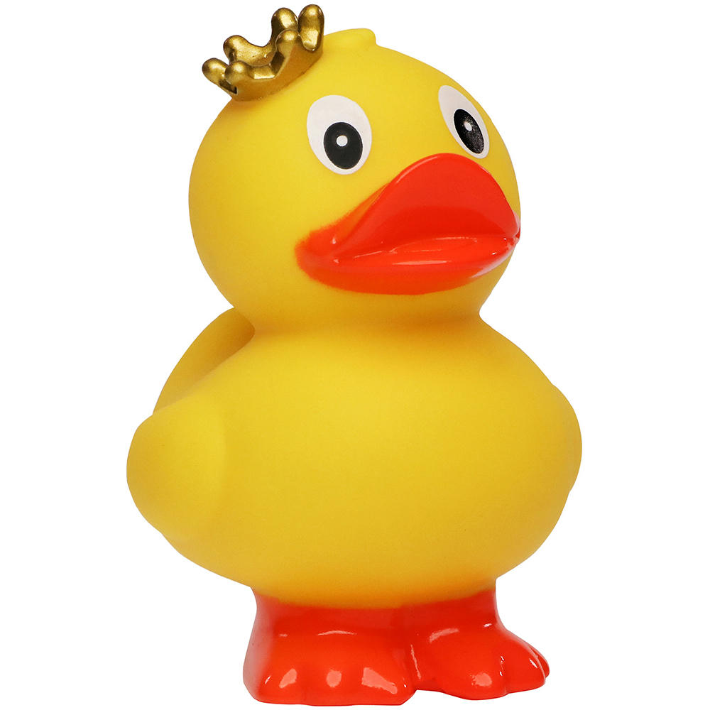 Product image Quietsche-Ente Krone, stehend Werbeartikel
