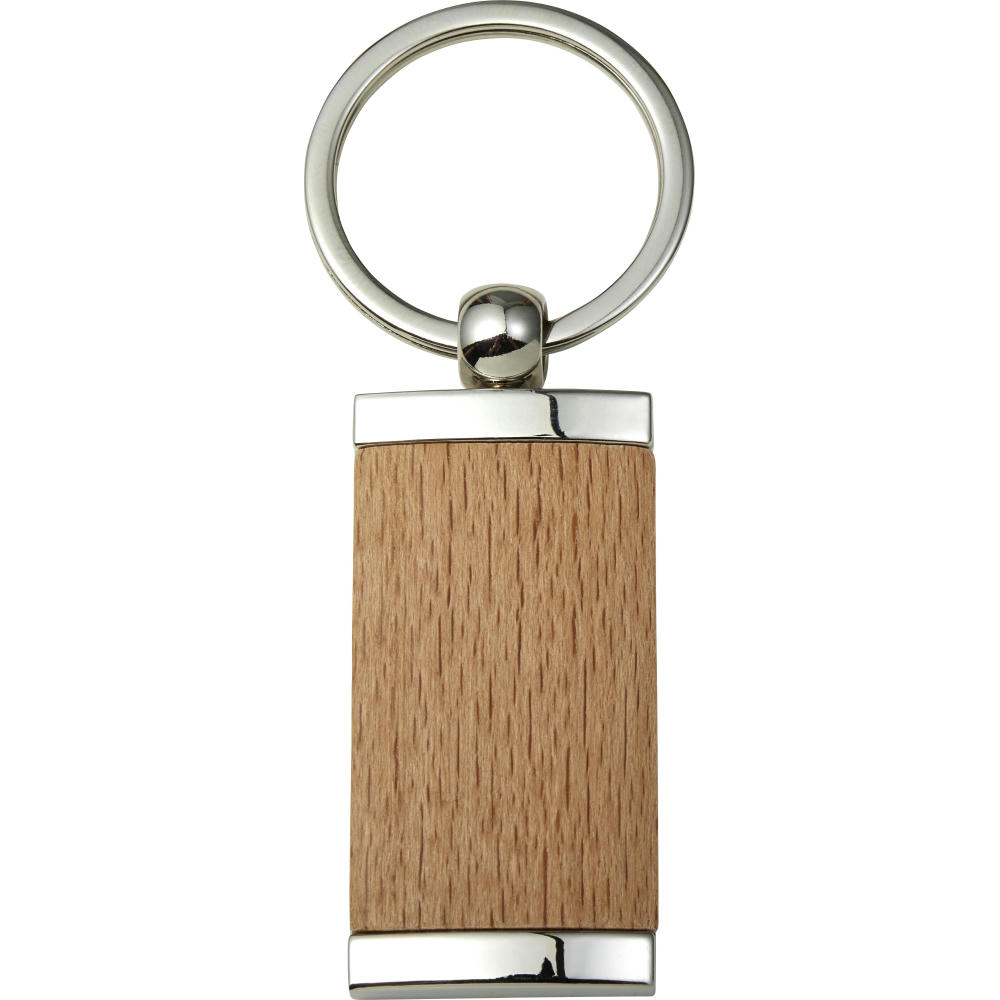 Product image Schlüsselanhänger aus Metall & Holz Jennie Werbeartikel