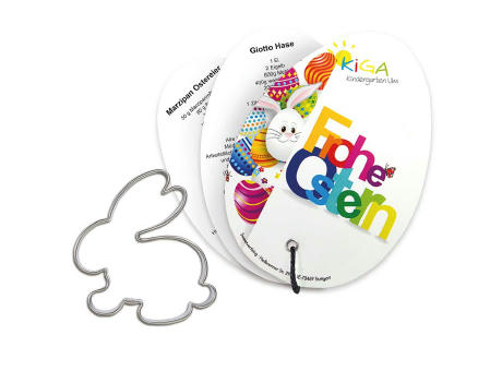 Product image Backförmchen mit Rezeptblock Osterei - Hase 1 Werbeartikel