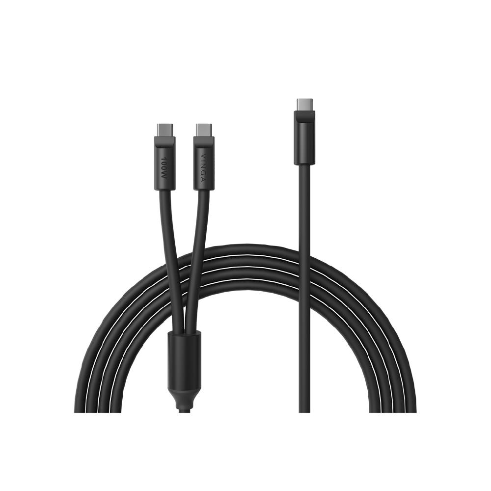 VINGA Baltimore Silikon-Multiladekabel, Type-C to 2x Type-C Werbeartikel