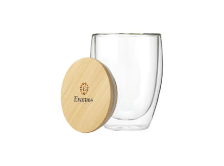 Alba 350 ml doppelwandiges Glas Werbeartikel