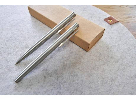 Schreibset aus recyceltem Edelstahl Fritz Werbeartikel