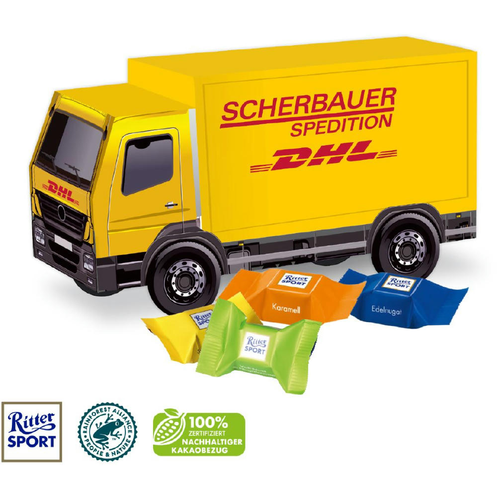 Product image 3D Präsent "LKW" mit Ritter SPORT Schokowürfel Werbeartikel