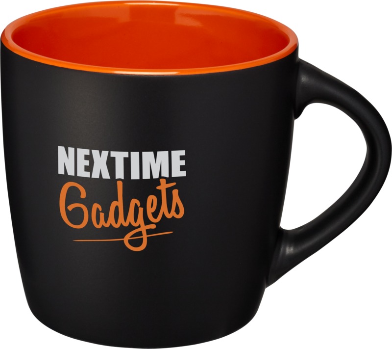 Riviera Keramiktasse als Werbeartikel bedrucken – elegante Werbetasse mit Logo für Firmenkunden