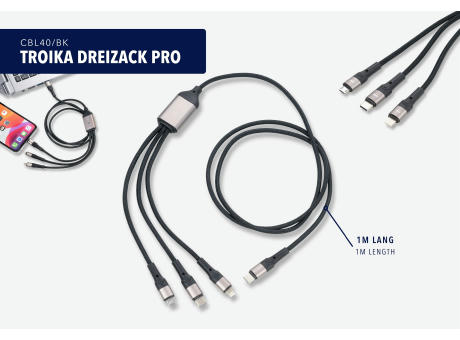 TROIKA Schnellladekabel TROIKA DREIZACK PRO bedrucken