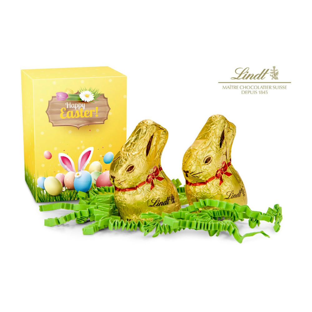 Product image Geschenkartikel / Präsentartikel: Lindt Osterhäschen Duo Werbeartikel
