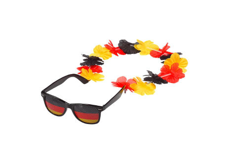 Spaßbrille "Germany" mit Blumenkette bedrucken