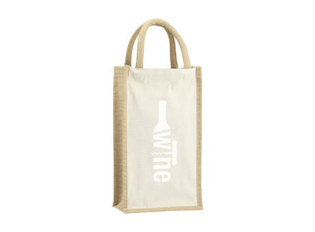 Jute Canvas Double Wine Bag Weintasche Werbeartikel