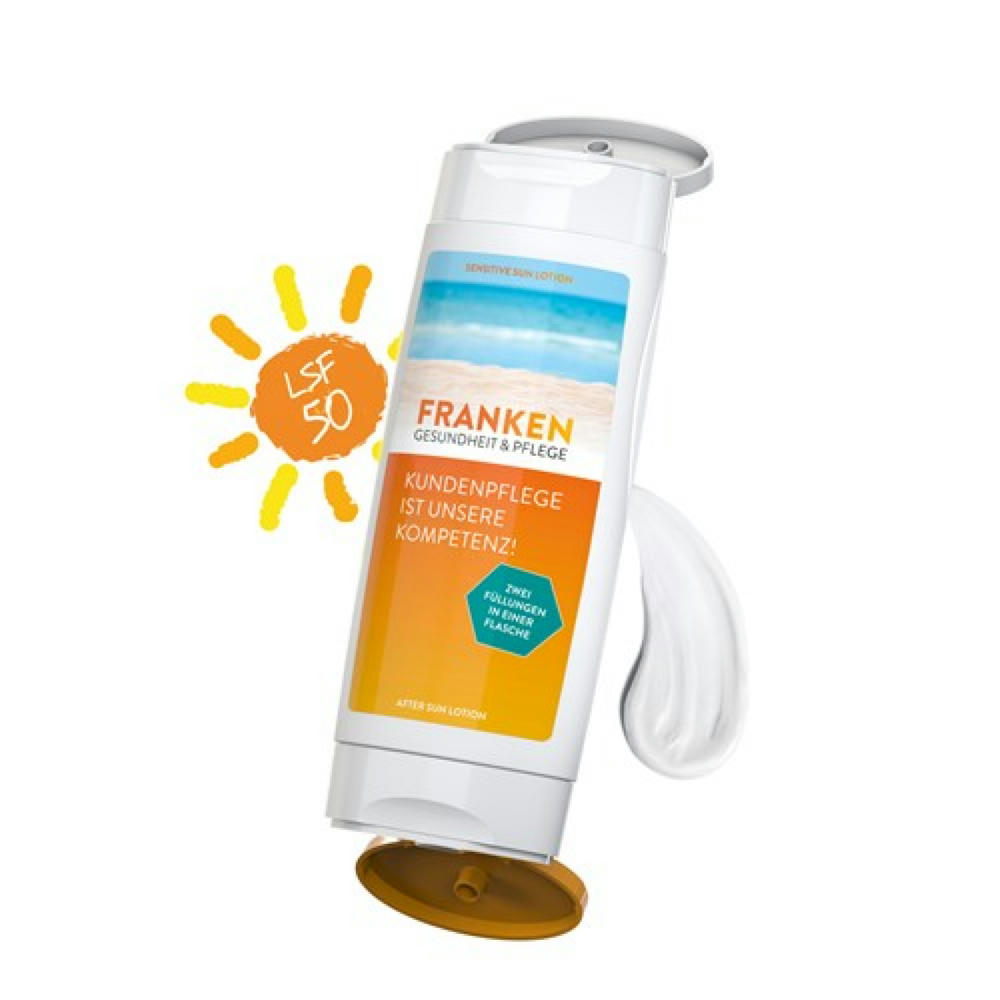 DuoPack Sonnenmilch LSF 50 (sensitiv) + After Sun Lotion (sensitiv) (2 x 50 ml) Werbeartikel