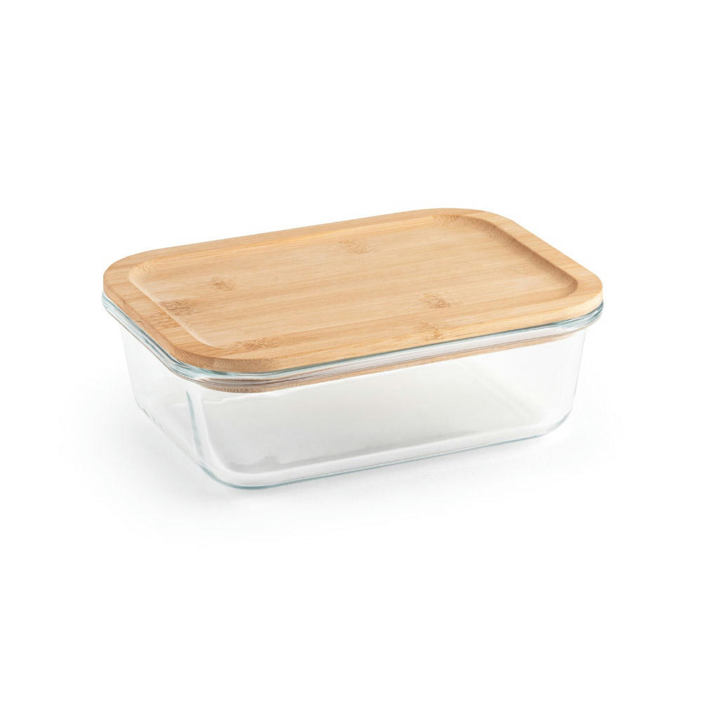 Product image PORTOBELLO. Lunchbox. Hermetische Dose aus Borosilikatglas und Bambusdeckel 1000 mL Werbeartikel